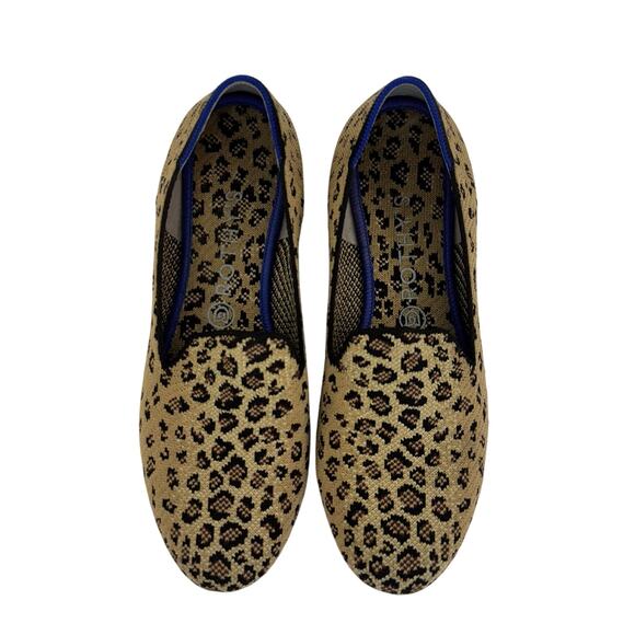 Rothy's The Loafer Fabric Knit Slip-On Flats Shoes in Leopard Cheetah Animal 9.5